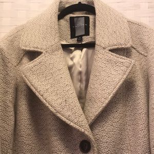 2XL mid length beige/white woven winter coat
